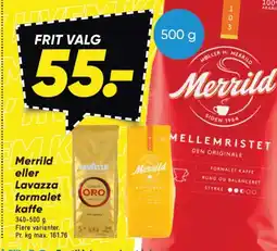 Bilka Merrild eller Lavazza formalet kaffe tilbud