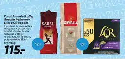 Bilka Karat formalet kaffe, Gevalia helbønner eller L'OR kapsler tilbud