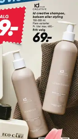 Bilka Id creative shampoo, balsam eller styling tilbud