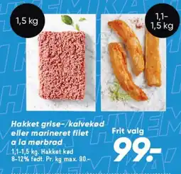 Bilka Hakket grise-/kalvekød eller marineret filet tilbud