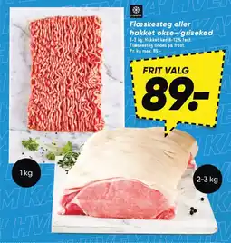 Bilka Flæskesteg eller hakket okse-/grisekød tilbud