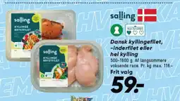 Bilka Dansk kyllingefilet, -inderfilet eller hel kylling tilbud