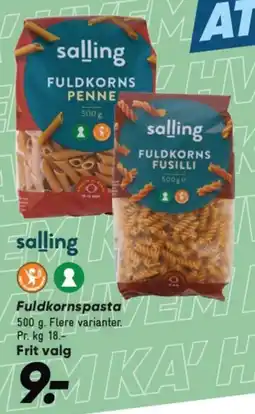 Bilka SALLING Fuldkornspasta tilbud