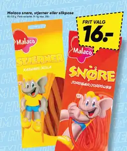 Bilka MALACO snøre, stjerner eller slikpose tilbud