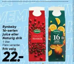 Bilka RYNKEBY 16-serien juice eller Naturig drik tilbud
