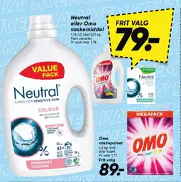 Bilka NEUTRAL eller Omo vaskemiddel tilbud