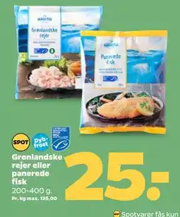 Netto Grønlandske rejer eller panerede fisk tilbud
