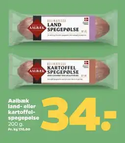 Netto Aalbæk land- eller kartoffelspegepølse tilbud