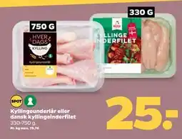 Netto Kyllingeunderlår eller dansk kyllingeinderfilet tilbud