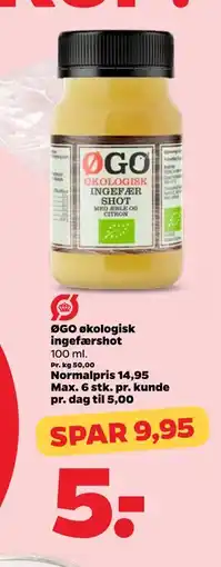 Netto ØGO økologisk ingefærshot tilbud