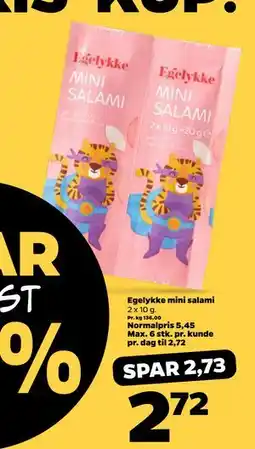 Netto Egelykke mini salami tilbud