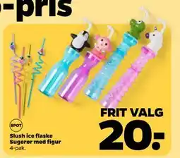 Netto Slush ice flaske Sugerør med figur tilbud