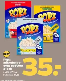 Popz mikrobølgeovns popcorn 8-pak