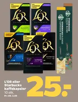 Netto L'OR eller Starbucks kaffekapsler tilbud