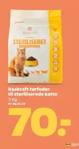 Netto Raakraft tørfoder til steriliserede katte tilbud