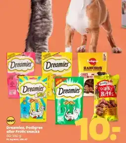 Netto Dreamies, Pedigree eller Frolic snacks tilbud