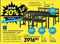 Bilka Rosenborg havebord tilbud