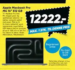 Bilka Apple Macbook Pro M4 14” 512 GB tilbud