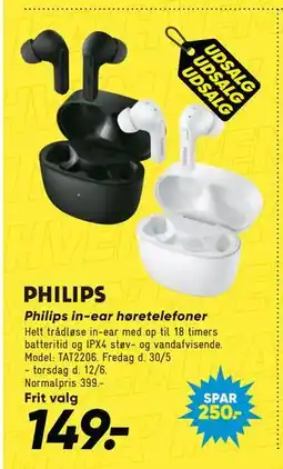 Bilka Philips in-ear høretelefoner tilbud