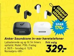Bilka Anker Soundcore in-ear høretelefoner tilbud