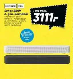 Bilka Sonos BEAM 2. gen. Soundbar tilbud