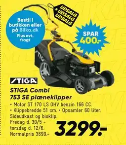 Bilka STIGA Combi 753 SE plæneklipper tilbud