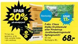 Bilka Claus Dalby Krukkemuld eller Pindstrup Jordforbedringsmuld Sphagnumfri tilbud