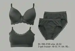 Bilka Bh: D95-E105 eller 48-52 2-pak trusser: 48-52 tilbud