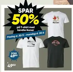Bilka SPAR 50% på T-shirt med kendte ikoner tilbud