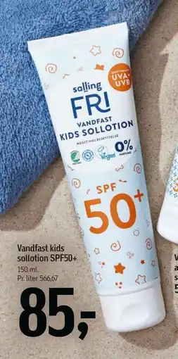 Føtex Vandfast kids sollotion SPF50+ tilbud
