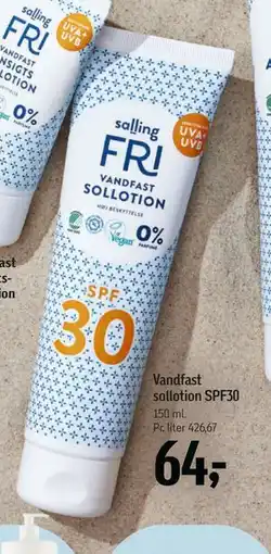 Føtex Vandfast sollotion SPF30 tilbud