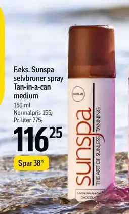 Føtex Sunspa selvbruner spray Tan-in-a-can medium tilbud