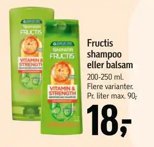 Føtex Fructis shampoo eller balsam tilbud