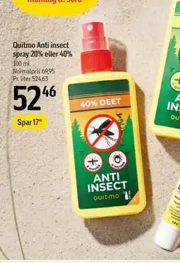Føtex Quitmo Anti insect spray 20% eller 40% tilbud