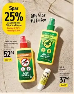 Føtex Spar 25% på Quitmo eller Stik a’ insektspray tilbud