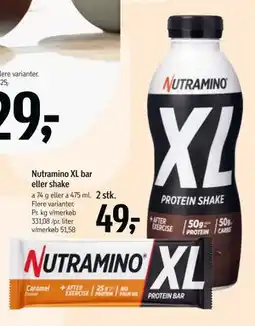 Føtex Nutramino XL bar eller shake tilbud