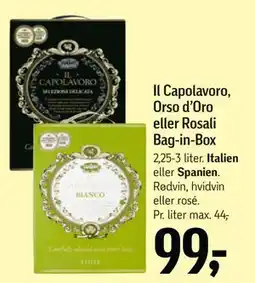Føtex Il Capolavoro, Orso d'Oro eller Rosali Bag-in-Box tilbud