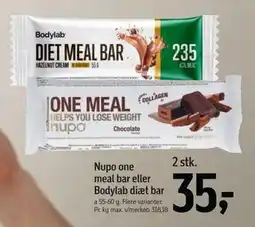 Føtex Nupo one meal bar eller Bodylab diæt bar tilbud