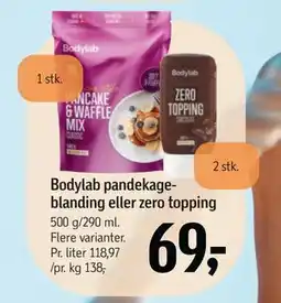 Føtex Bodylab pandekageblanding eller zero topping tilbud