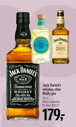 Føtex Jack Daniel’s whiskey eller Malfy gin tilbud
