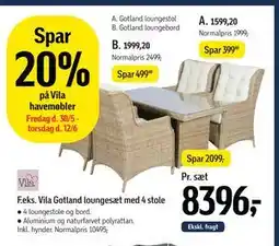 Føtex Spar 20% på Vila havemøbler tilbud