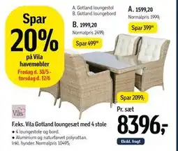Føtex Vila Gotland loungesæt med 4 stole tilbud