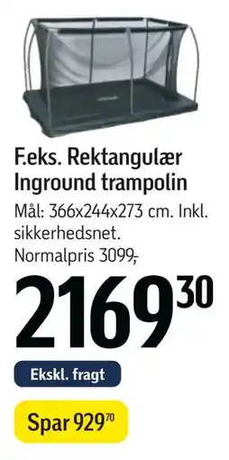 Føtex Rektangulær Inground trampolin tilbud