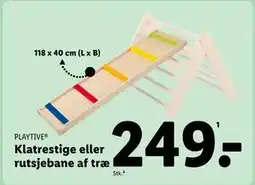 Lidl Klatrestige eller rutsjebane af træ tilbud
