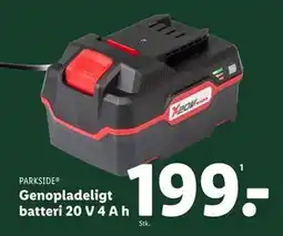 Lidl Genopladeligt batteri 20 V 4 A h tilbud