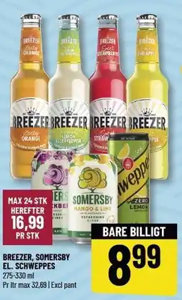Løvbjerg BREEZER, SOMERSBY EL. SCHWEPPES tilbud