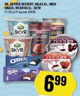Løvbjerg DR. OETKER DESSERT, MILKA EL. OREO SNACK, RICEN'GO EL. SKYR tilbud