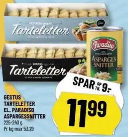 GESTUS TARTELETTER EL. PARADISO ASPARGESSNITTER