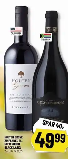 Løvbjerg HOLTEN GROVE ZINFANDEL EL. SILVERBOOM BLACK LABEL tilbud