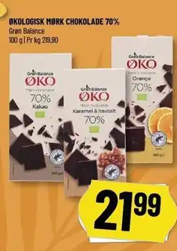 Løvbjerg ØKOLOGISK MØRK CHOKOLADE 70% tilbud